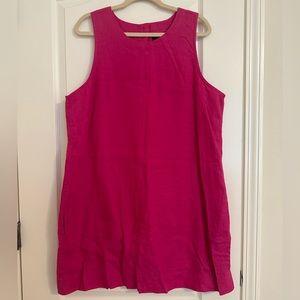J Crew Hot Pink Linen Shift Dress
